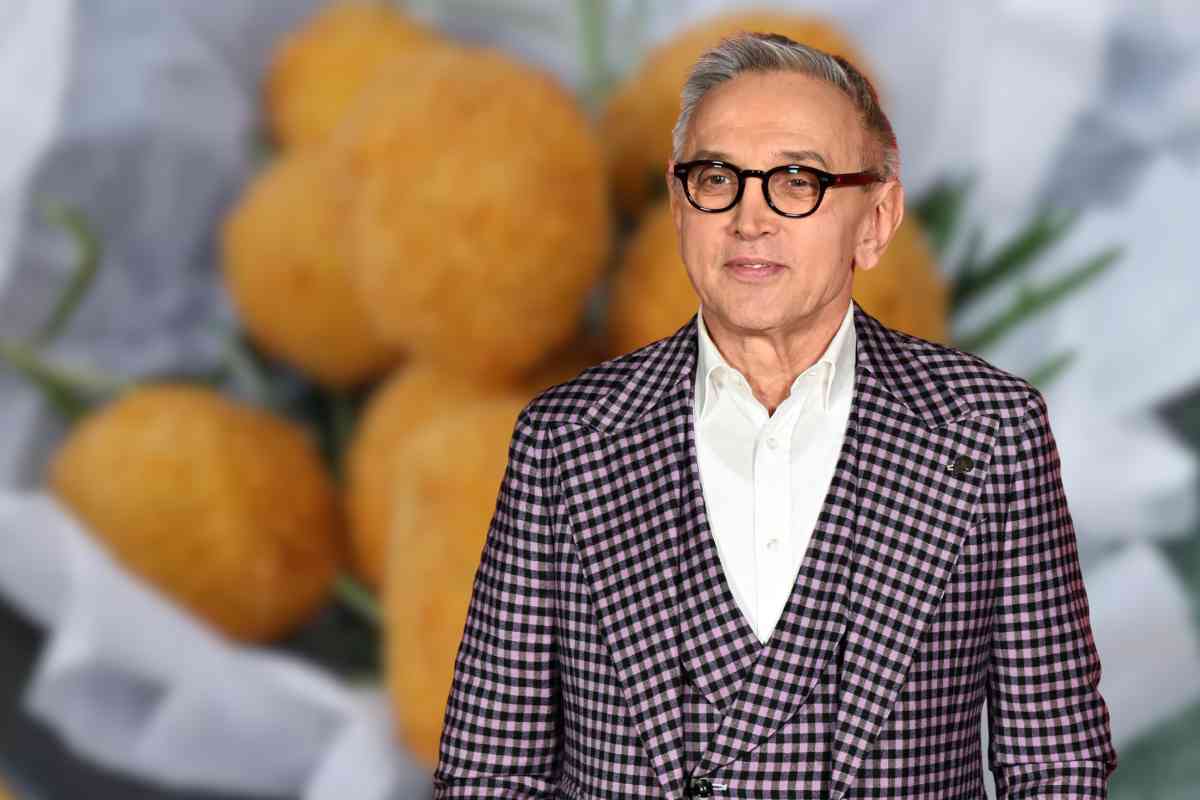 Bruno Barbieri e antipasto fritto sullo sfondo